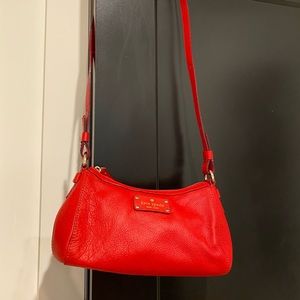 Kate Spade red leather crossbody purse